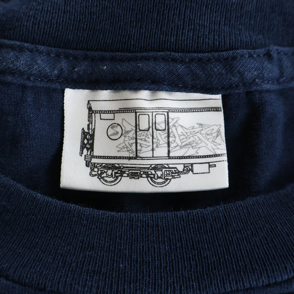 NO BRAND(ノーブランド) SUBWARE プリント 半袖Tシャツ カットソー ネイビー