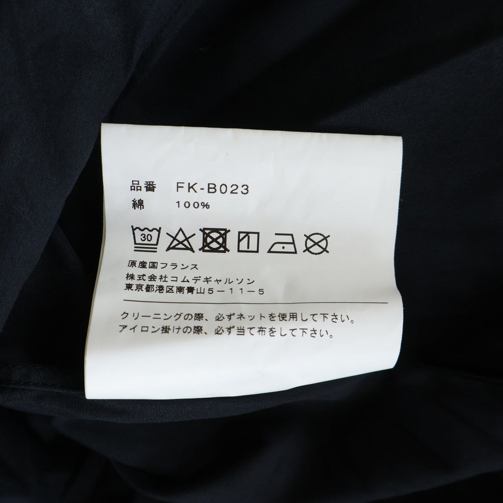 COMME des GARCONS(コムデギャルソン) 23SS Cotton Poplin Shirt コットン ポプリン 長袖シャツ ブラック FK-B023