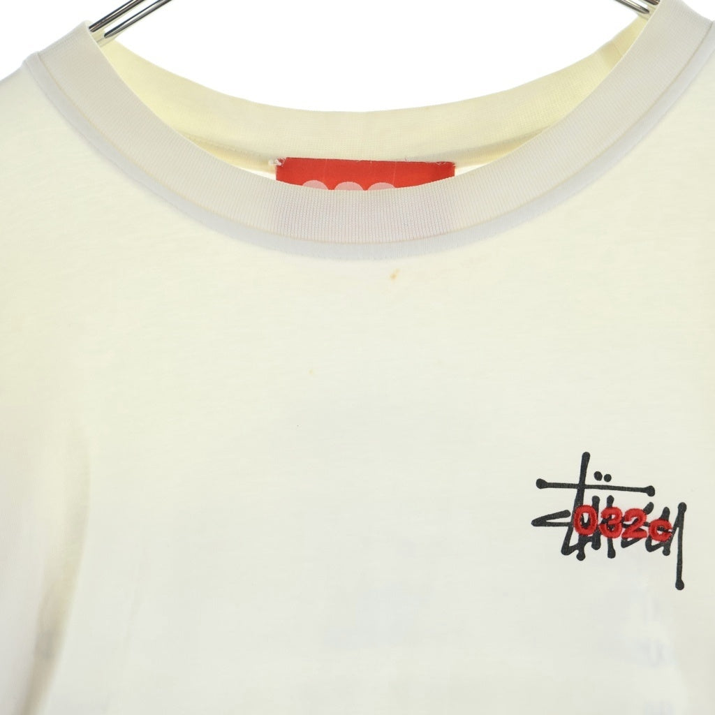 STUSSY(ステューシー) ×032c Long Sleeve T shirt ×ゼロスリートゥーシー バックプリント長袖Tシャツ ホワイト