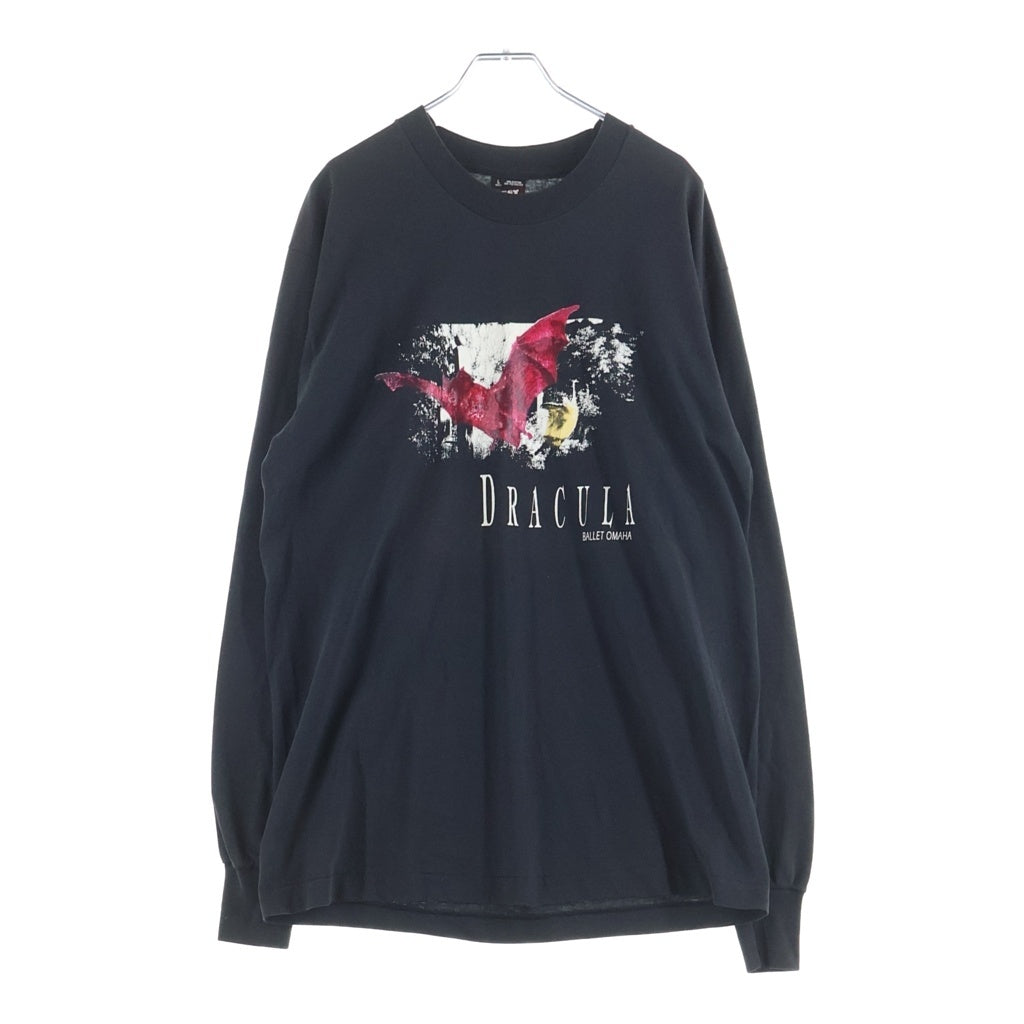 VINTAGE(ヴィンテージ) DRACULA BALLET OMAHA Long Sleeve T shirt ドラキュラ バレエ オマハ フロントプリント長袖Tシャツ ブラック