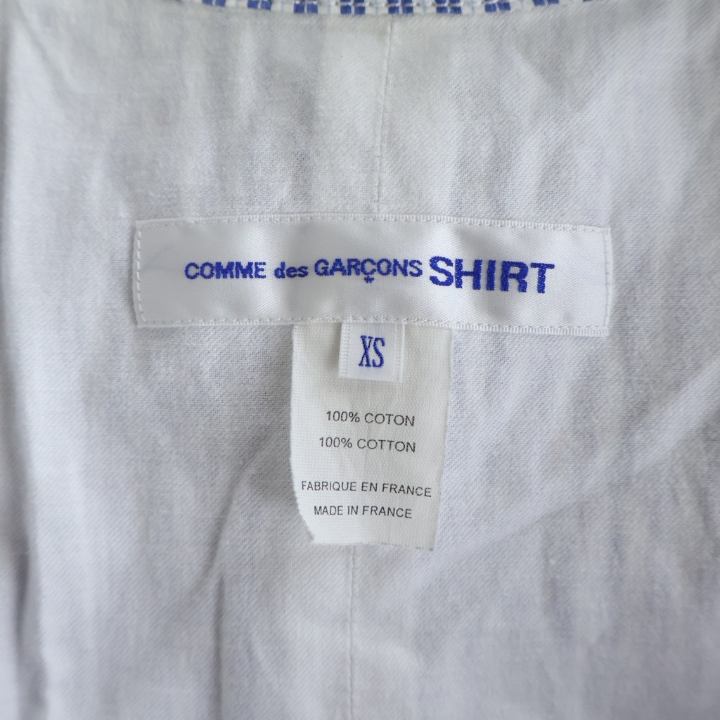 COMME des GARCONS(コムデギャルソン) 19SS パネル ストライプ シャツ ジャケット ブルー/ホワイト S27165