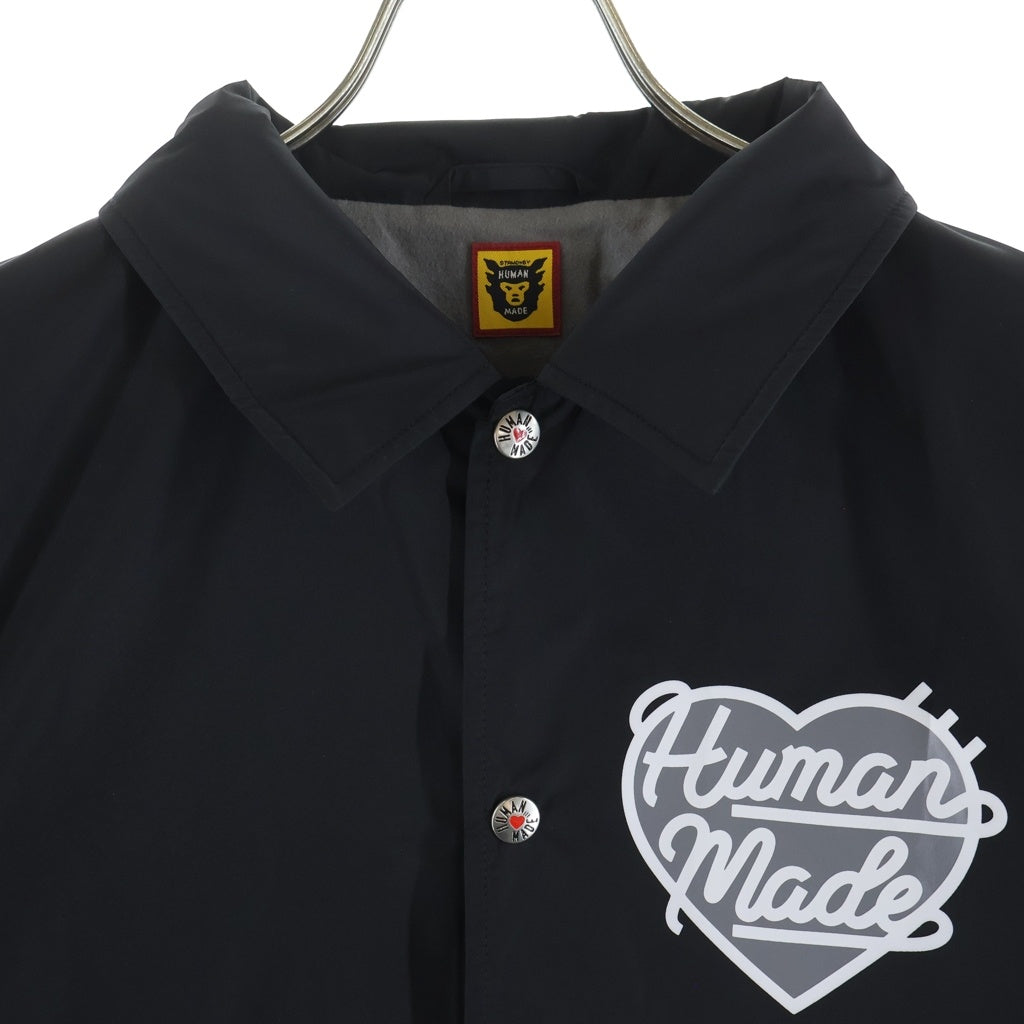 HUMAN MADE(ヒューマンメイド) ロゴ プリント ナイロン コーチジャケット ブラック