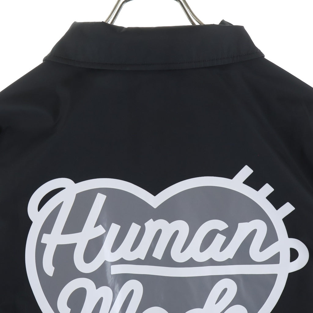HUMAN MADE(ヒューマンメイド) ロゴ プリント ナイロン コーチジャケット ブラック