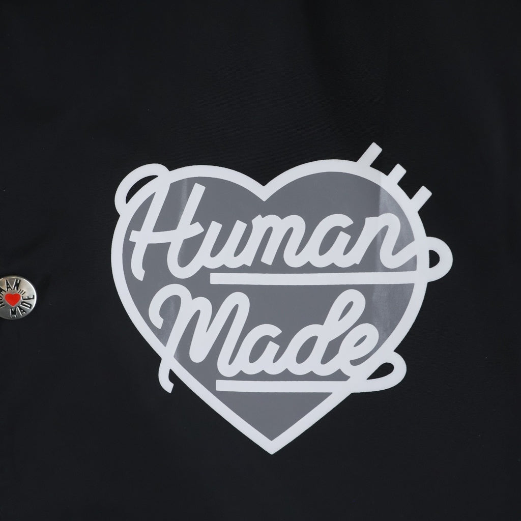 HUMAN MADE(ヒューマンメイド) ロゴ プリント ナイロン コーチジャケット ブラック