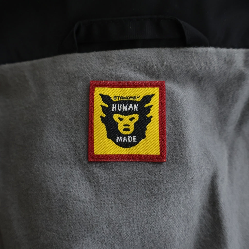 HUMAN MADE(ヒューマンメイド) ロゴ プリント ナイロン コーチジャケット ブラック