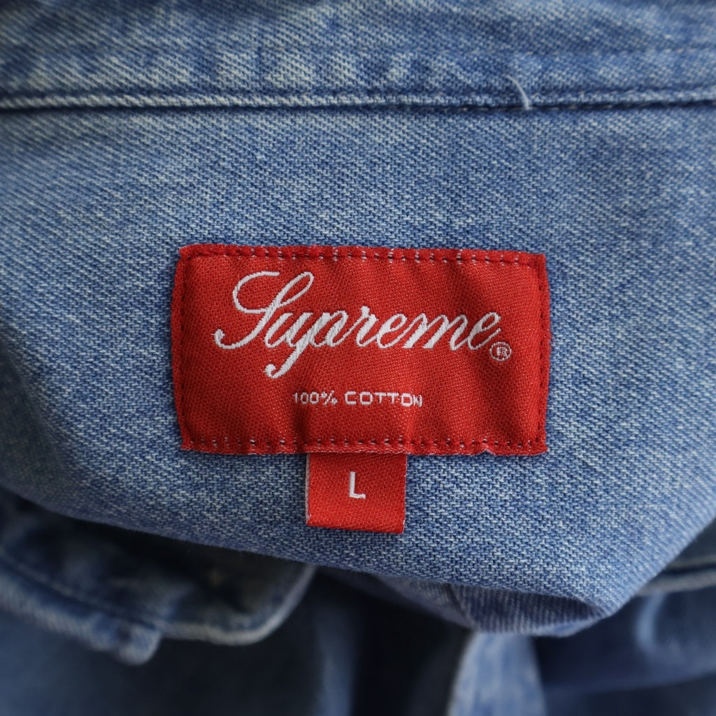 SUPREME(シュプリーム) 20AW Classic Logo Denim Shirt クラシックロゴ刺繍 長袖ボタンダウンシャツ インディゴ