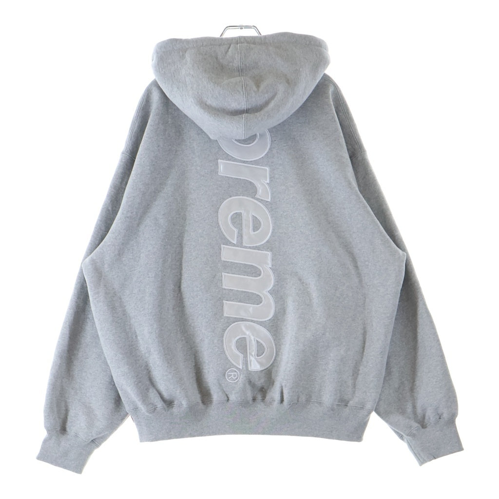 SUPREME(シュプリーム) 25AW Satin Applique Hooded Sweat Shirt サテン アップリケ スウェットプルオーバーパーカー グレー