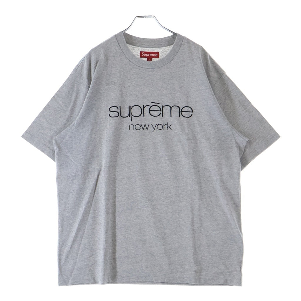 SUPREME(シュプリーム) 23AW Classic Logo S/S Top Tee クラッシック ロゴ刺繍 半袖Tシャツ カットソー グレー