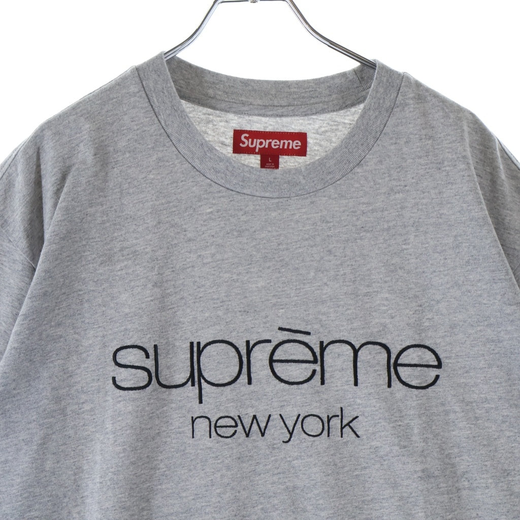 SUPREME(シュプリーム) 23AW Classic Logo S/S Top Tee クラッシック ロゴ刺繍 半袖Tシャツ カットソー グレー