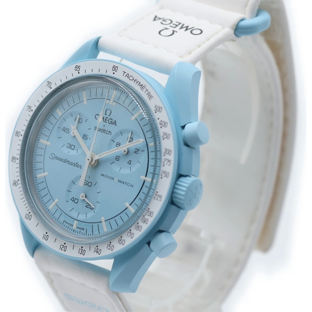 OMEGA(オメガ) ×SWATCH ムーンスウォッチ ミッショントゥザウラヌス 腕時計 ブルー/ホワイト SO33L100