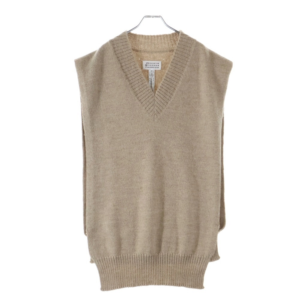 Maison Margiela(メゾンマルジェラ) 22AW Vネック ウール ニット ベスト ベージュ S50TH0057