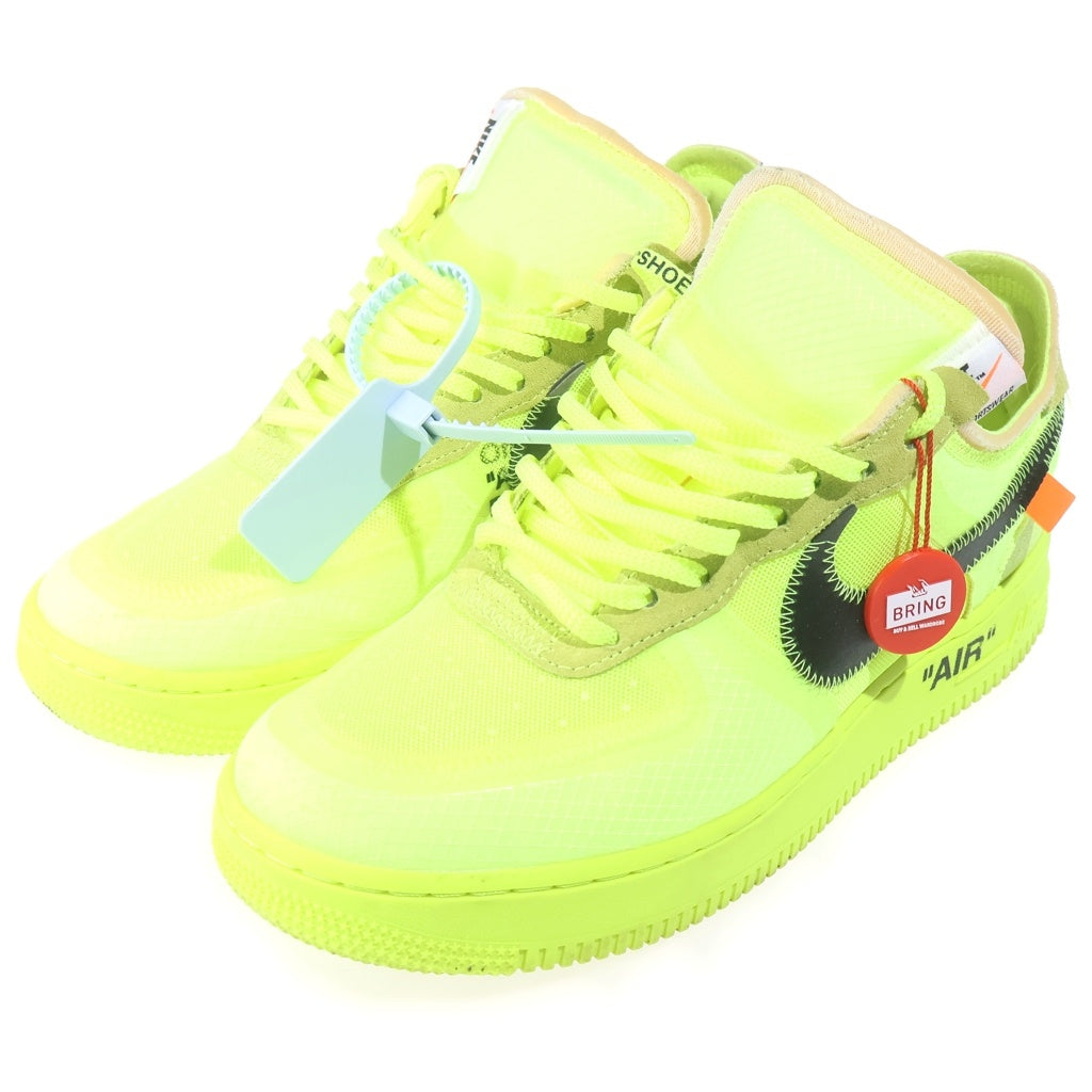 NIKE(ナイキ) ×OFF-WHITE THE 10 AIR FORCE 1 LOW VOLT オフホワイト エアフォースワン ローカットスニーカー ボルト イエロー US8.5/26.5cm AO4606-700