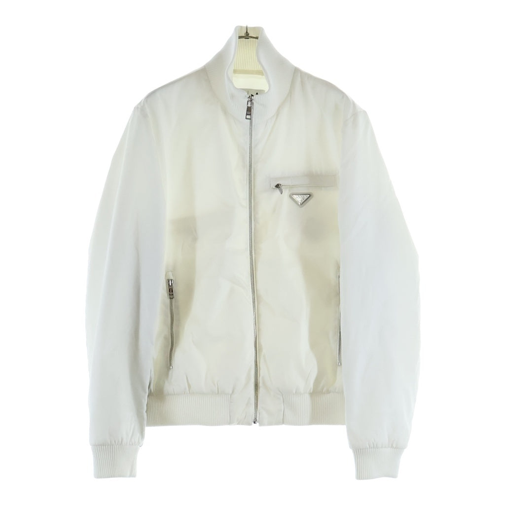 PRADA(プラダ) 21AW ×adidas RE-NYLON アディダス リナイロン トライアングルロゴ 三角プレート ボンバーブルゾン ホワイト SGB936 S212 1WQ8