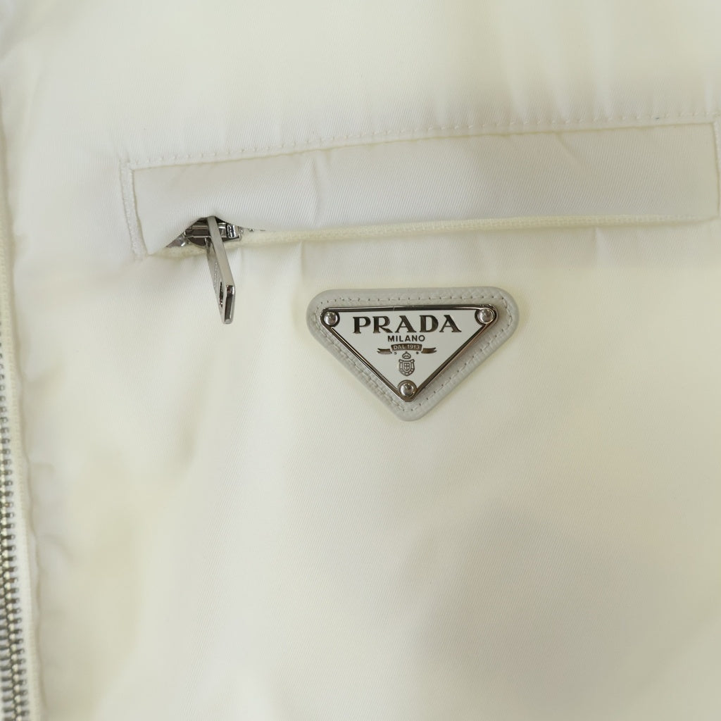 PRADA(プラダ) 21AW ×adidas RE-NYLON アディダス リナイロン トライアングルロゴ 三角プレート ボンバーブルゾン ホワイト SGB936 S212 1WQ8
