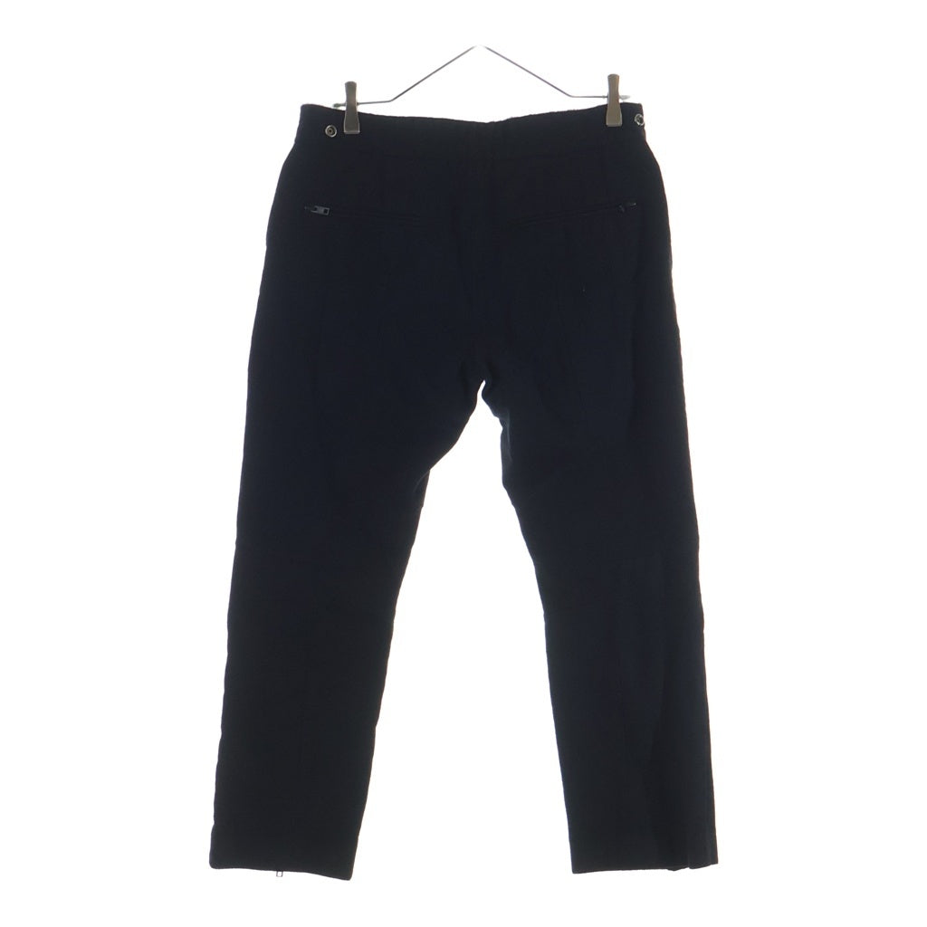 juun.j ジュン ジェイ レザータブ ウールブレンドトラウザーパンツ ブラック JC6821P165 juun.j(ジュン ジェイ) レザータブ ウールブレンドトラウザーパンツ