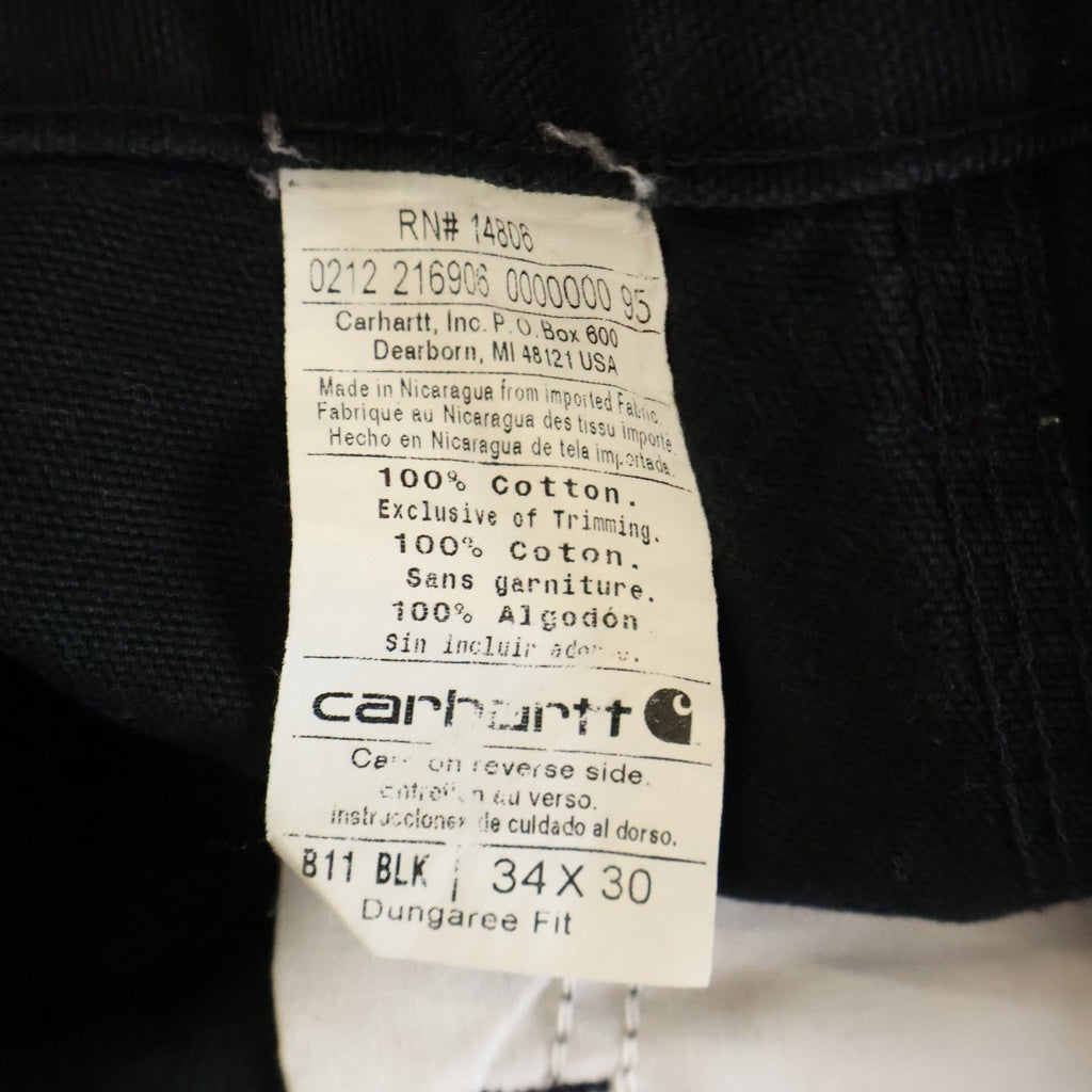 CARHARTT(カーハート) DUCK WORK PANTS ダック地 ワークペインターパンツ ブラック B11-BLK