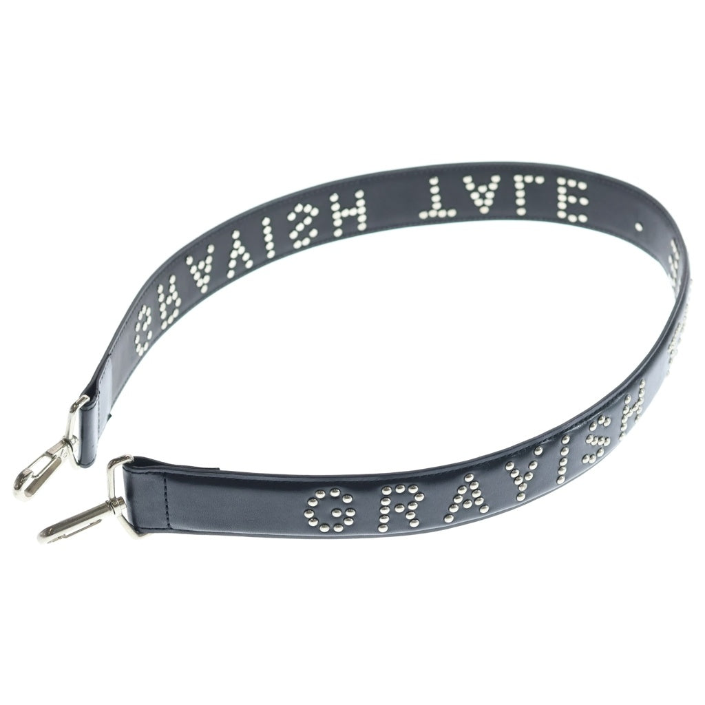 MASU(エムエーエスユー) 25SS SLOGAN LEATHER STRAP スローガンレザーショルダーストラップ ブラック M25K6OJ010 レディース