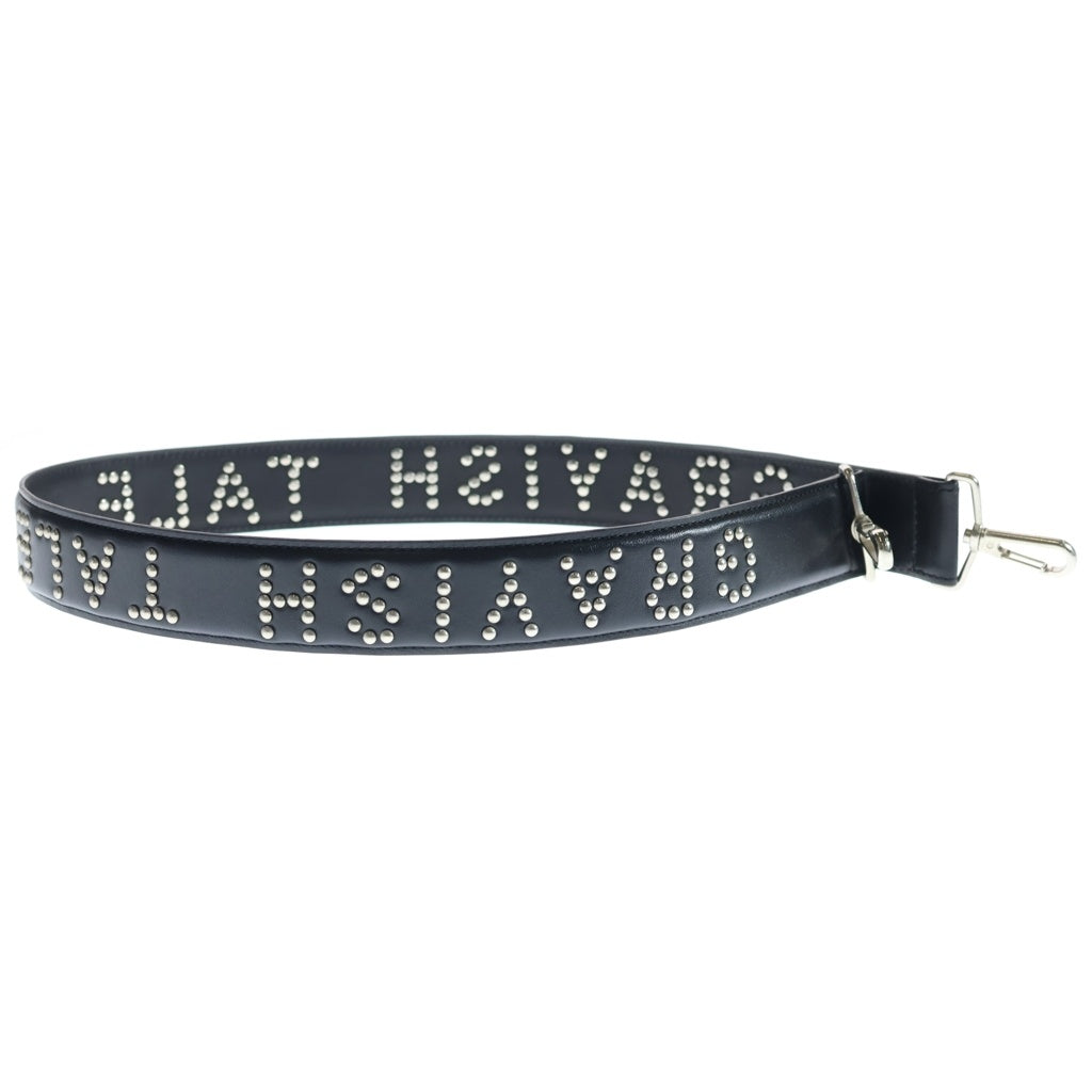 MASU(エムエーエスユー) 25SS SLOGAN LEATHER STRAP スローガンレザーショルダーストラップ ブラック M25K6OJ010 レディース