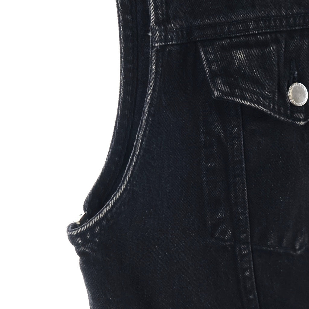 JOHN LAWRENCE SULLIVAN(ジョンローレンスサリバン) 22SS WASHED DENIM SLEEVELESS ウォッシュドデニム スリーブレスジャケット ブラック 1C023-0322-36