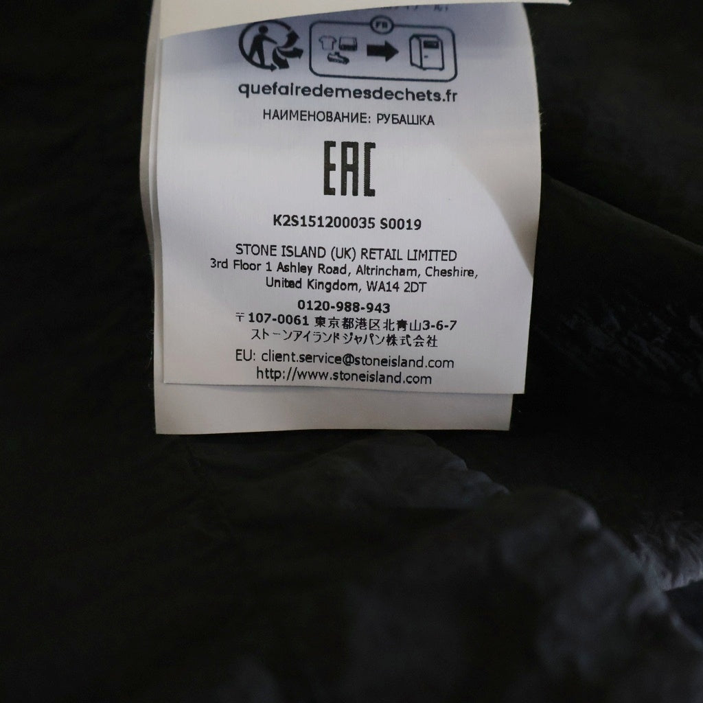STONE ISLAND(ストーンアイランド) NYLON METAL IN ECONYL SHORT SLEEVE SHIRT ナイロン メタル 半袖 シャツ ブラック K2S151200035S0019