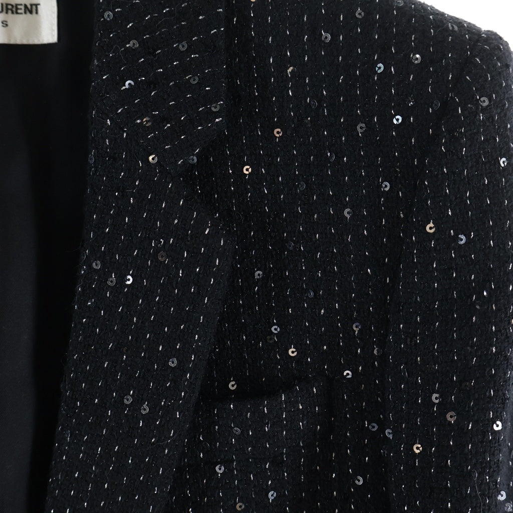 SAINT LAURENT PARIS(サンローランパリ) 20SS スパンコール 1B ウール テーラードジャケット ブラック 600331 Y1A03