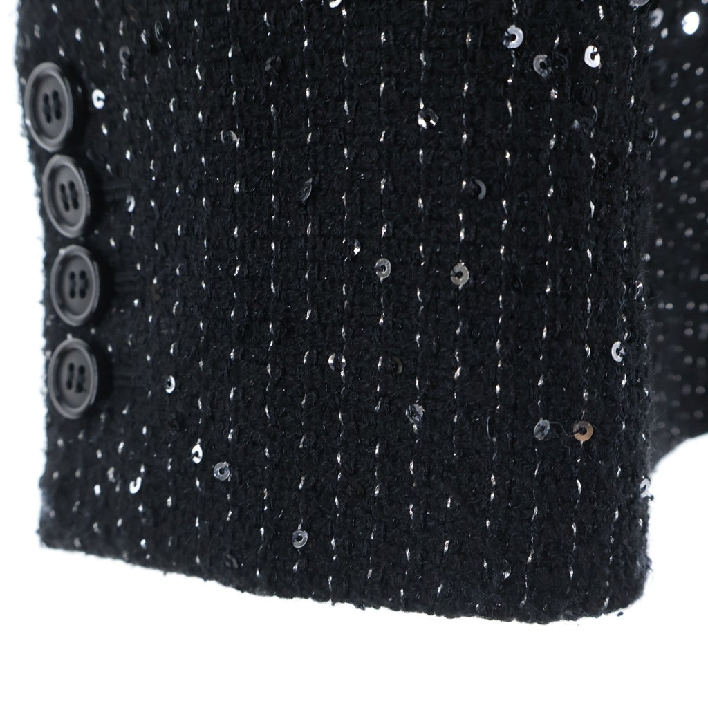 SAINT LAURENT PARIS(サンローランパリ) 20SS スパンコール 1B ウール テーラードジャケット ブラック 600331 Y1A03