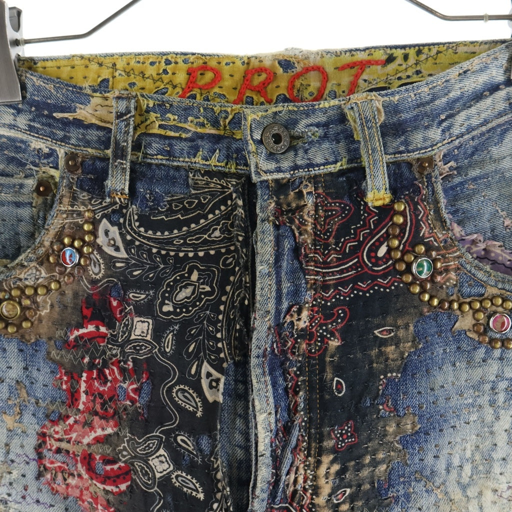 PROLETA RE ART(プロレタリアート) UROBOROS DENIM PANTS ウロボロスデニムパンツ ストレートデニムパンツ マルチ