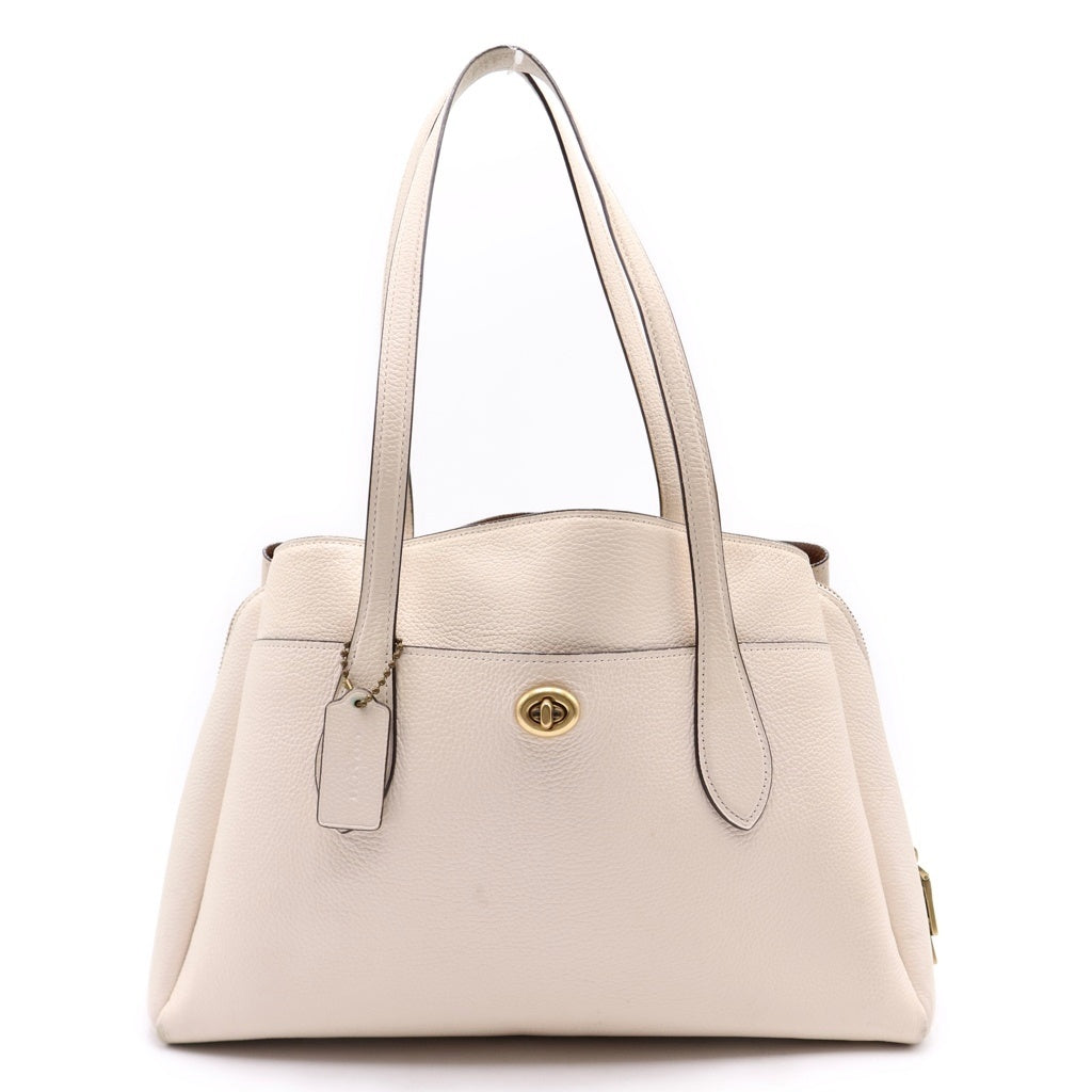 COACH(コーチ) Lora Carryall Leather Tote Shoulder Bag ローラ キャリーオール トートバッグ ショルダーバッグ アイボリー 1981-88340 レディース