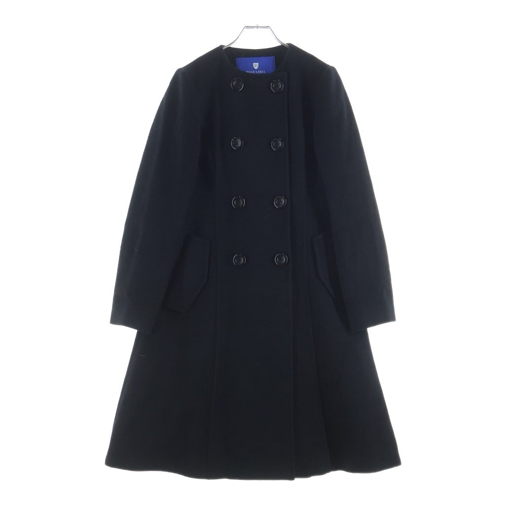 BLUE LABEL CRESTBRIDGE(ブルーレーベルクレストブリッジ) Airy Wool Beaver No Collar Coat エアリーウールビーバーノーカラーコート ブラック レディース 55B04-655-09