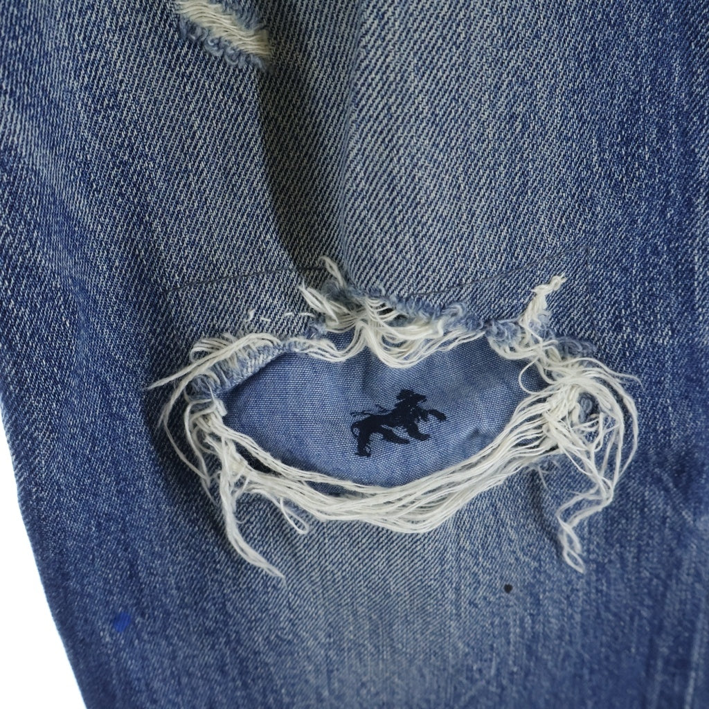Levi's(リーバイス) ×STUSSY 501 ステューシー ダメージ加工 ボタンフライ ストレート デニムパンツ インディゴ