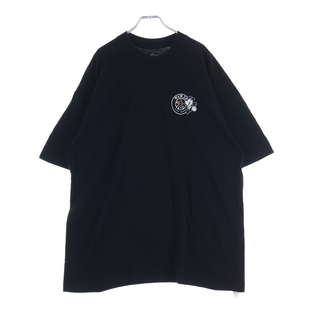 VERDY(ベルディ) ×Paris Saint-Germain/PSG 22-071-350-0030-1-0 プリント クルーネック半袖Tシャツカットソー ブラック