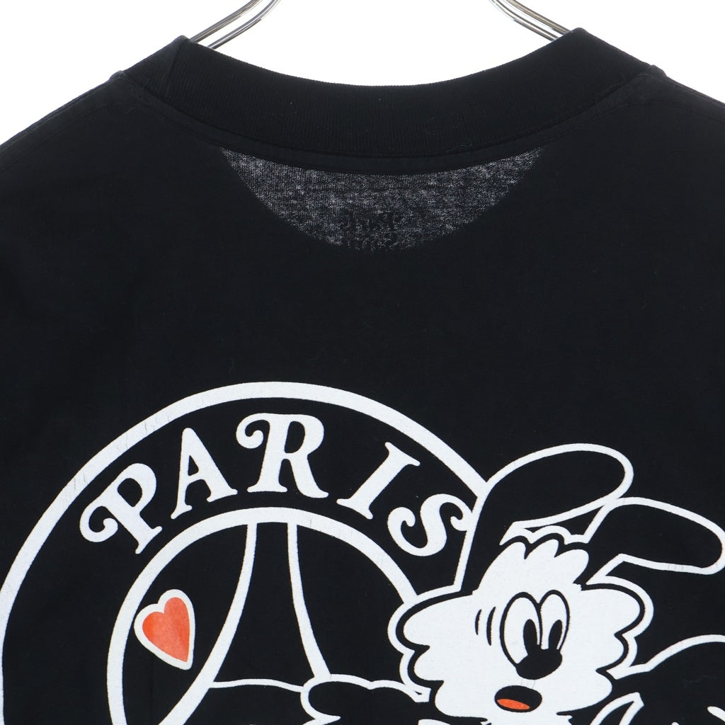VERDY(ベルディ) ×Paris Saint-Germain/PSG 22-071-350-0030-1-0 プリント クルーネック半袖Tシャツカットソー ブラック