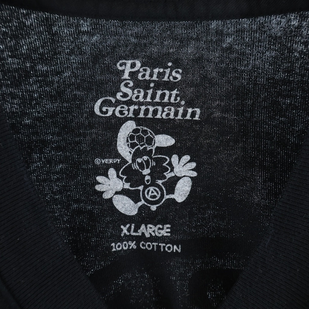 VERDY(ベルディ) ×Paris Saint-Germain/PSG 22-071-350-0030-1-0 プリント クルーネック半袖Tシャツカットソー ブラック