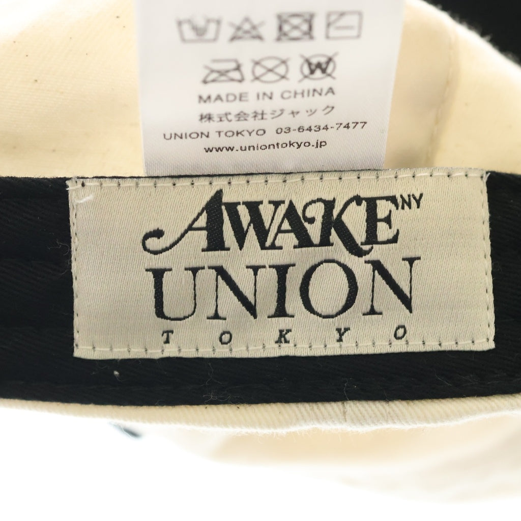 AWAKE(アウェイク) ×UNION TOKYO TYO DAD HAT キャップ 帽子 ホワイト/ブラック