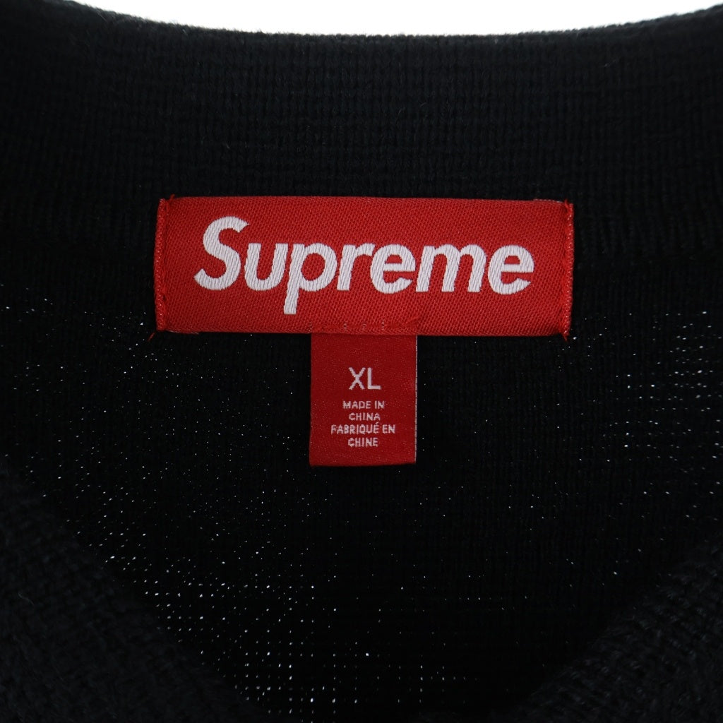 SUPREME(シュプリーム) 25AW Stripe Zip Up Polo Sweater ジップアップ ニット ポロシャツ ブラック