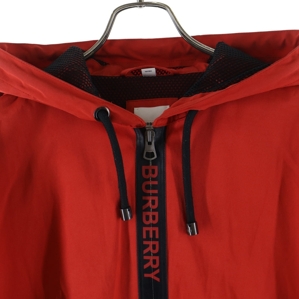 BURBERRY(バーバリー) Logo Twill Hooded Jacket ロゴツイル ジップアップ フーデッドジャケット レッド 8014064