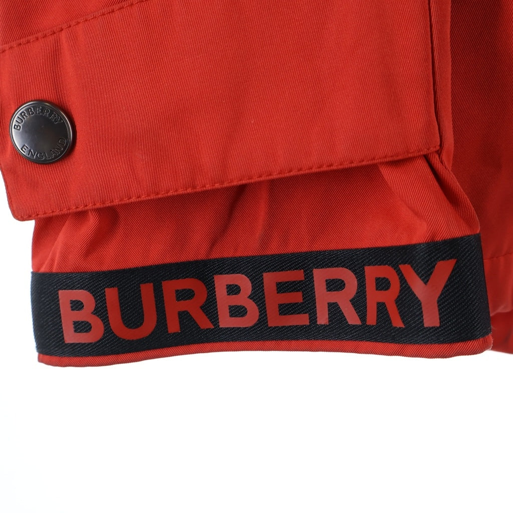 BURBERRY(バーバリー) Logo Twill Hooded Jacket ロゴツイル ジップアップ フーデッドジャケット レッド 8014064