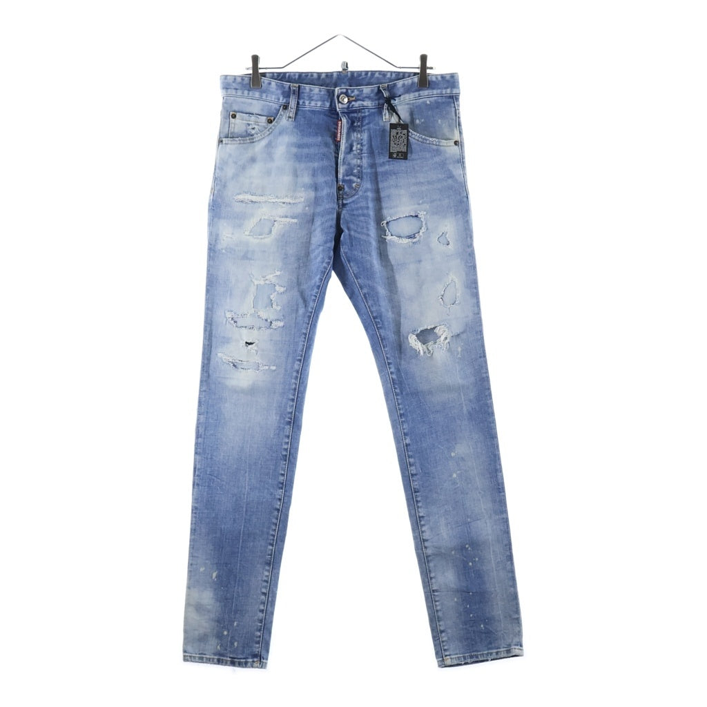 DSQUARED2(ディースクエアード) SKATER JEANS クラッシュ デニム パンツ インディゴ S71LB1254