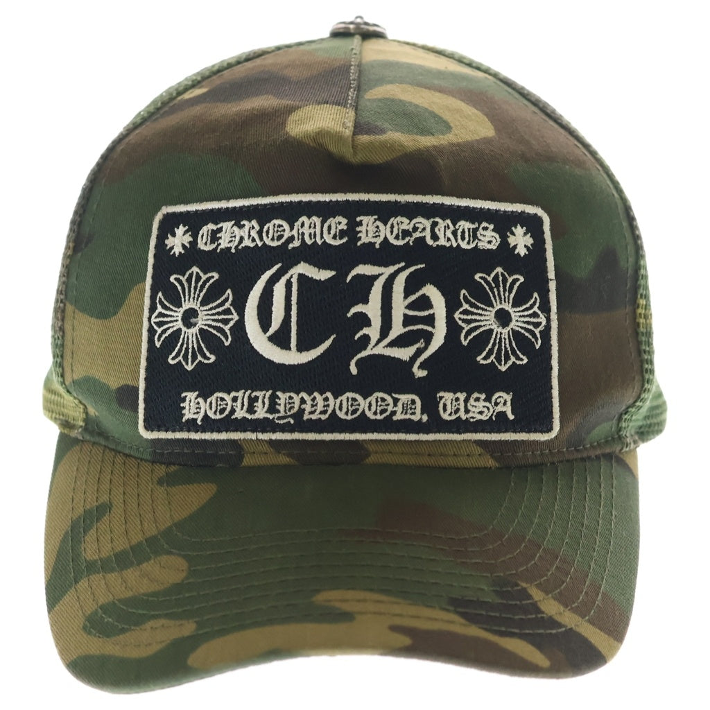 CHROME HEARTS(クロムハーツ) OLD TRUCKER CAP オールドトラッカーキャップ CHパッチクロスボール付カモフラメッシュ帽子 カーキ レディース
