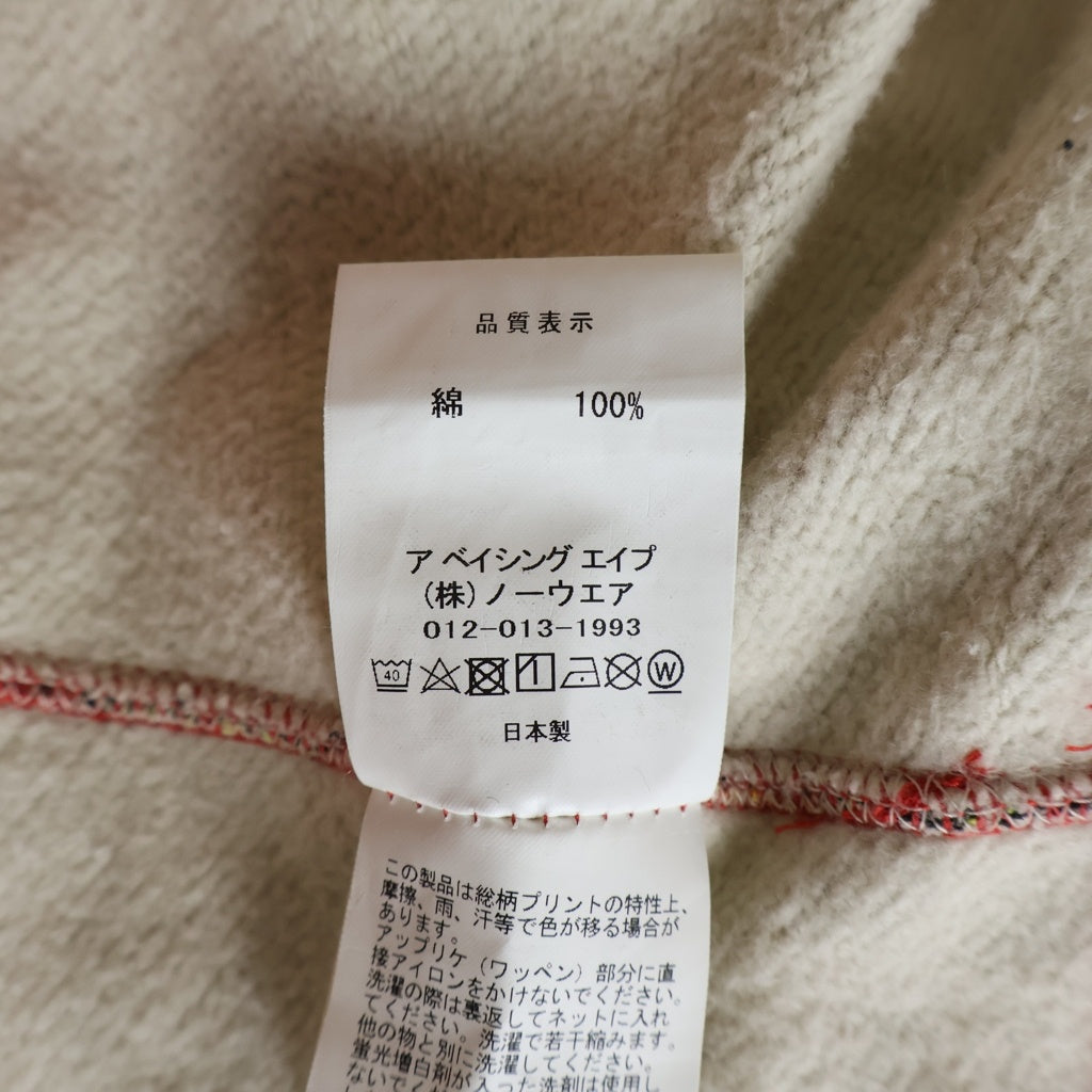 A BATHING APE(アベイシングエイプ) SHARKFULLZIPHOODIE チェック柄 シャークジップフーディー パーカー オレンジ 001ZPI301004M