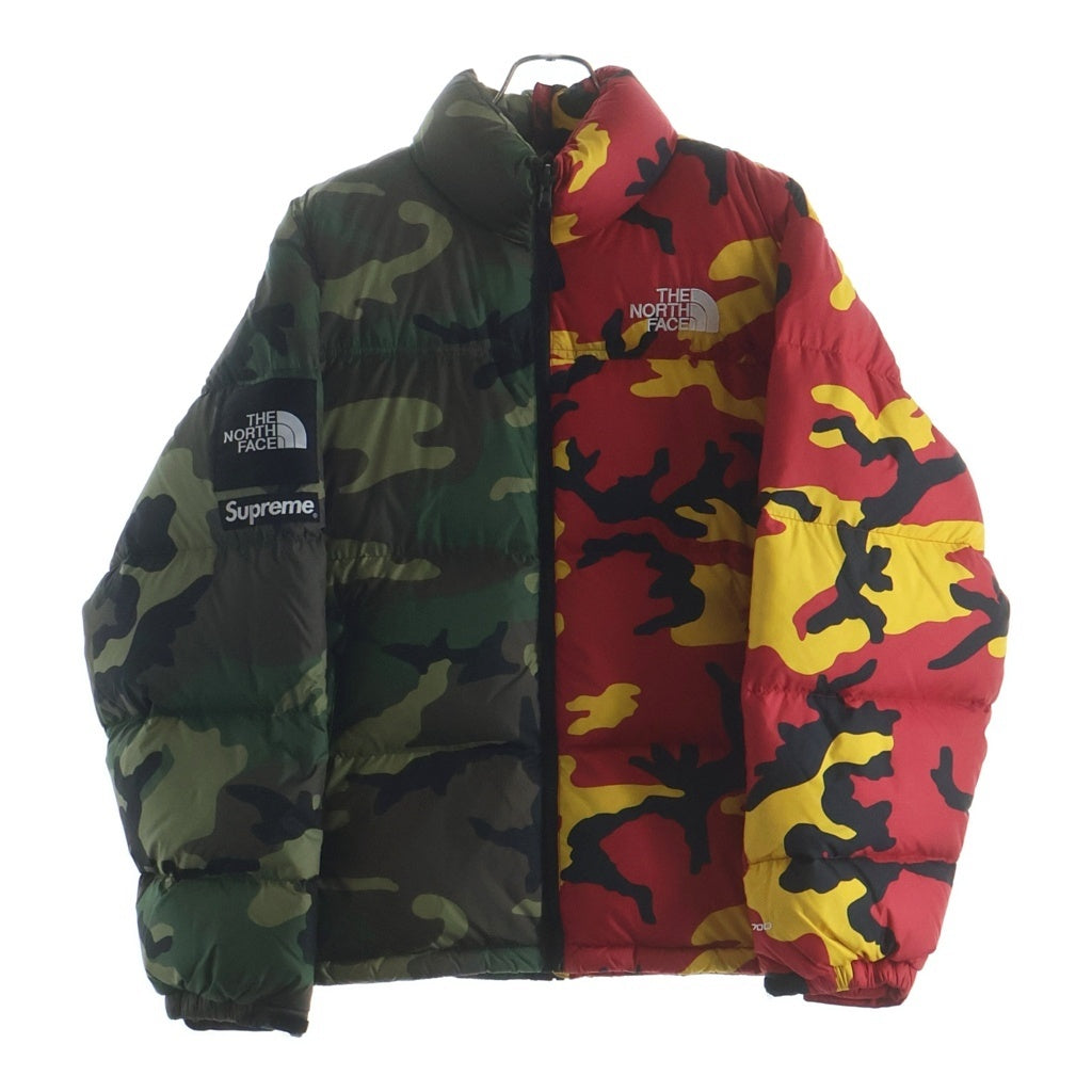 SUPREME(シュプリーム) 24SS × The North Face Split Nuptse Jacket Camo ザノースフェイス スプリットヌプシ ダウンジャケット カモフラ カーキ/レッド ND02400I