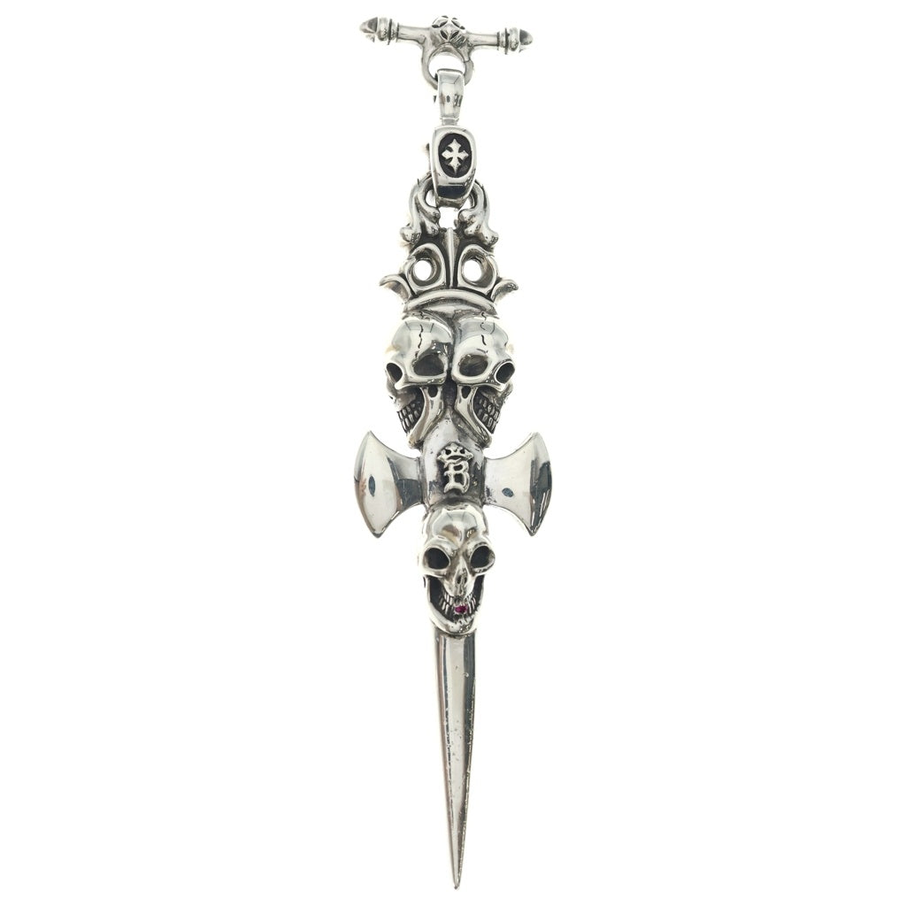 Bill Wall Leather/BWL(ビルウォールレザー) Triple Vintage Skull dagger トリプルビンテージスカルダガーペンダント シルバー