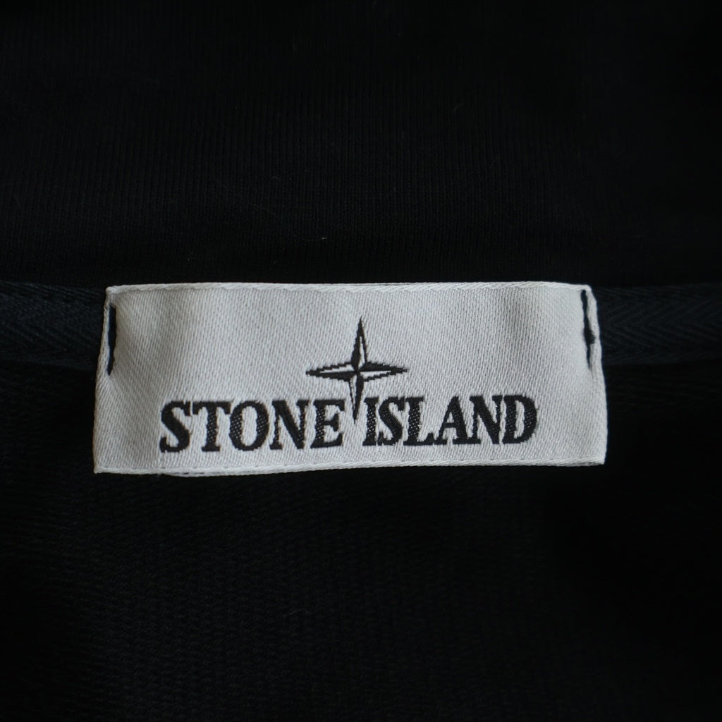 STONE ISLAND(ストーンアイランド) ワッペンロゴ スタンダードカラー スウェット ジップアップ ジャケット ブラック 801564952