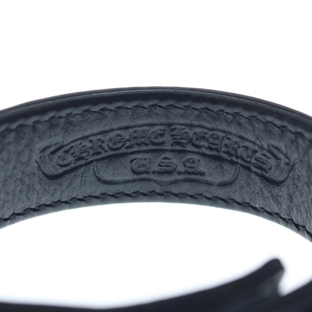 CHROME HEARTS(クロムハーツ) 3BTN 2SNP スターボール 3ボタン2スナップ レザーブレスレット ブラック/シルバー