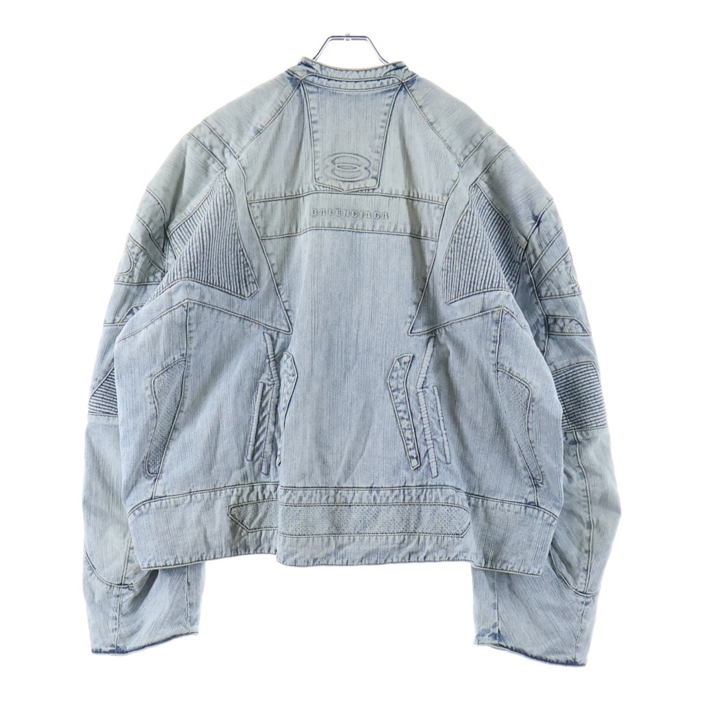 BALENCIAGA(バレンシアガ) Racer Jacket レーシング ロゴデザイン ジップアップ デニムジャケット インディゴ 790482 TNW65