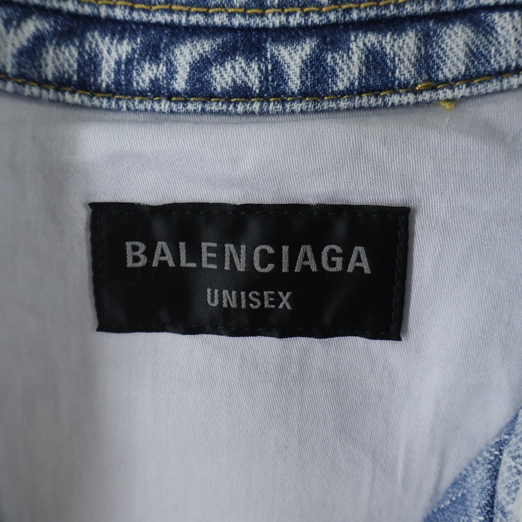 BALENCIAGA(バレンシアガ) Racer Jacket レーシング ロゴデザイン ジップアップ デニムジャケット インディゴ 790482 TNW65