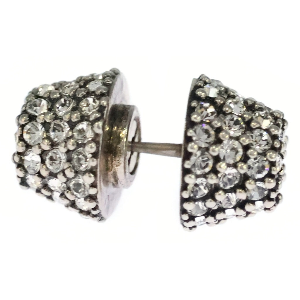 BALENCIAGA(バレンシアガ) Cagole Stud ラインストーン ピアス シルバー