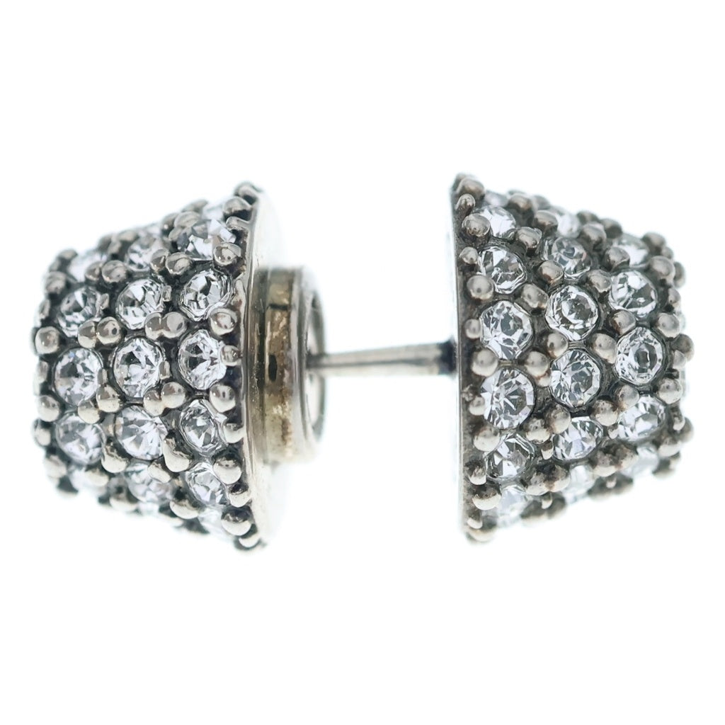 BALENCIAGA(バレンシアガ) Cagole Stud ラインストーン ピアス シルバー レディース