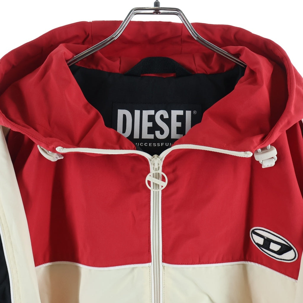 DIESEL(ディーゼル) J-JASON JACKKET フーデット ジップアップ ジャケット レッド/ブラック/アイボリー