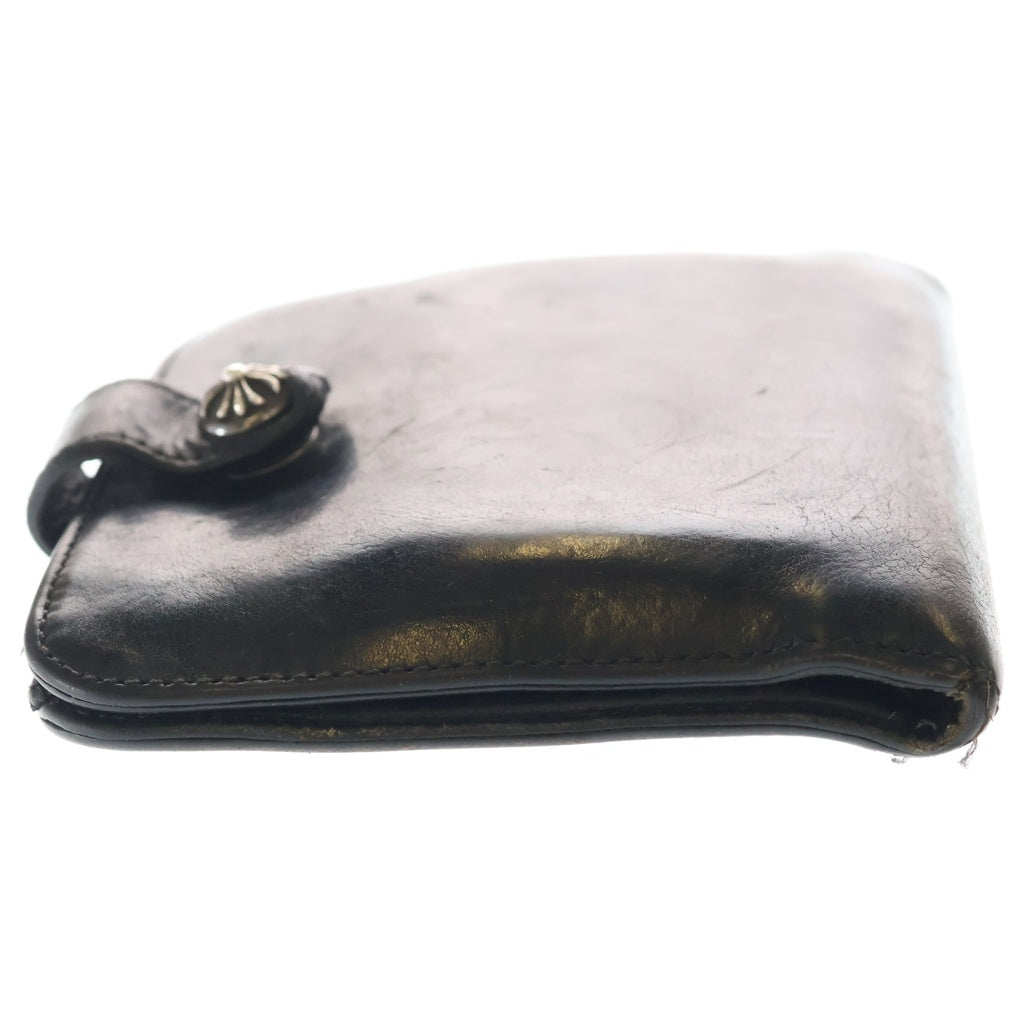 CHROME HEARTS(クロムハーツ) SQ BTN BILL スクエアボタンビル フラップボタン ウォレット 二つ折り財布 ブラック